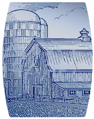 DAREC-564-BL Barn Scene Blue